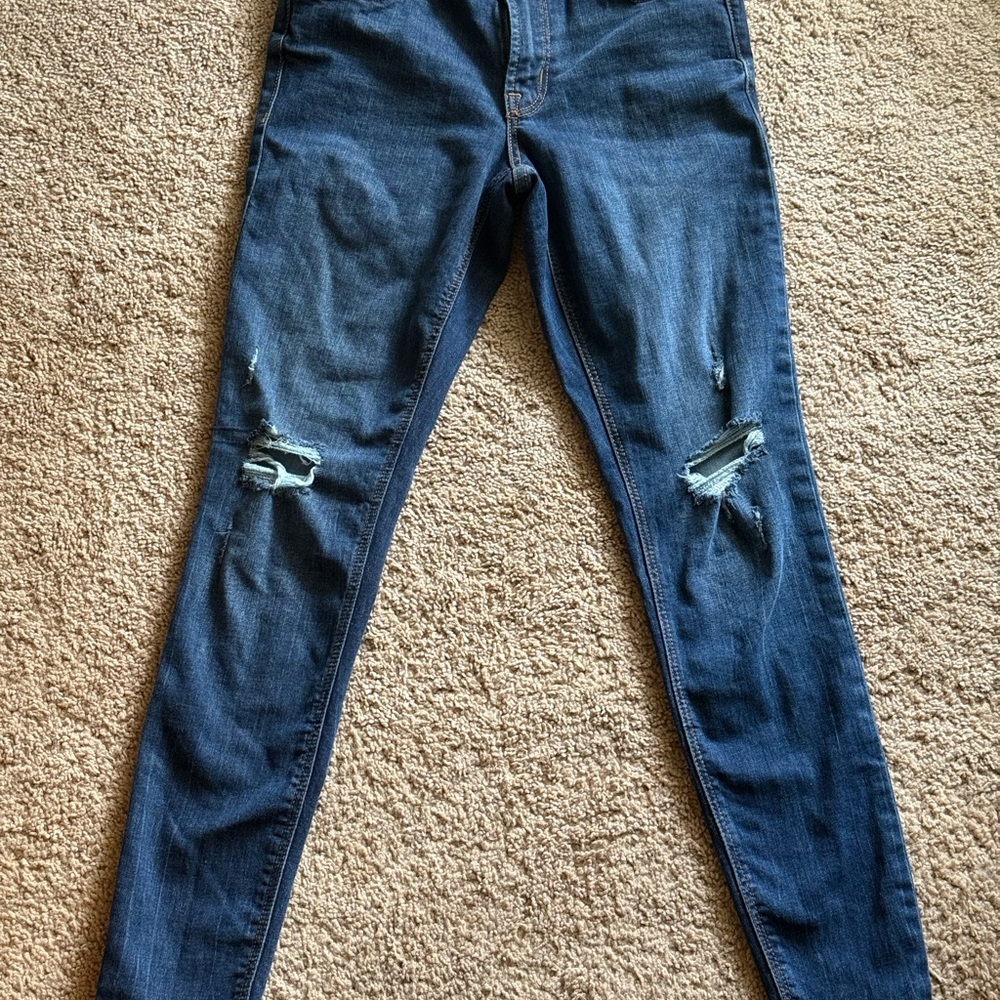 Old Navy Mid-Rise RockStar Super Skinny Jeans - Dark Blue Size 2